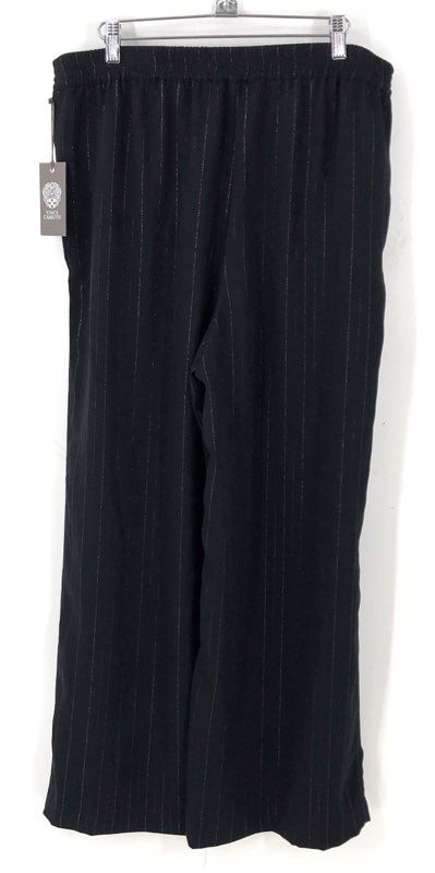 Vince Camuto Women's New Romantic Pants Black Pinstripe Wide Leg PL NWT