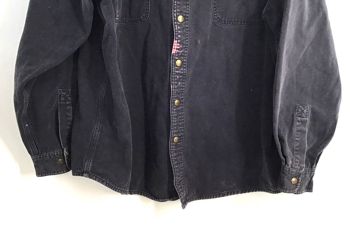 Carhartt Flannel Lined Rugged Canvas Workwear Shirt Jacket Blue Sz XL