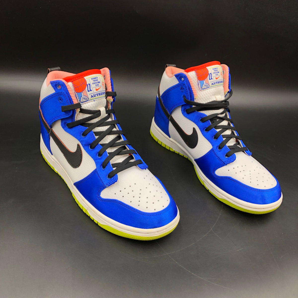 Nike Dunk High Blue Satin Women's Sneakers COA Size 8.5