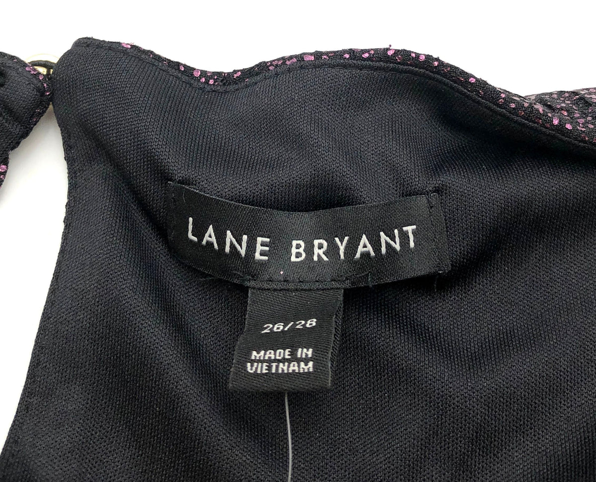Lane Bryant Women's Purple Silver Ombre Metallic Sparkle Dress Sz 26/28 NWT