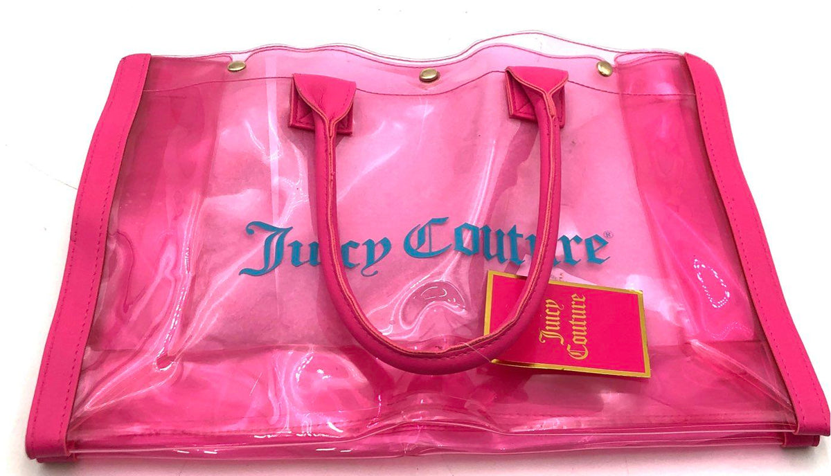 Juicy Couture Pink PVC Transparent Tote Bag Fragrance Gift With Purchase NWT