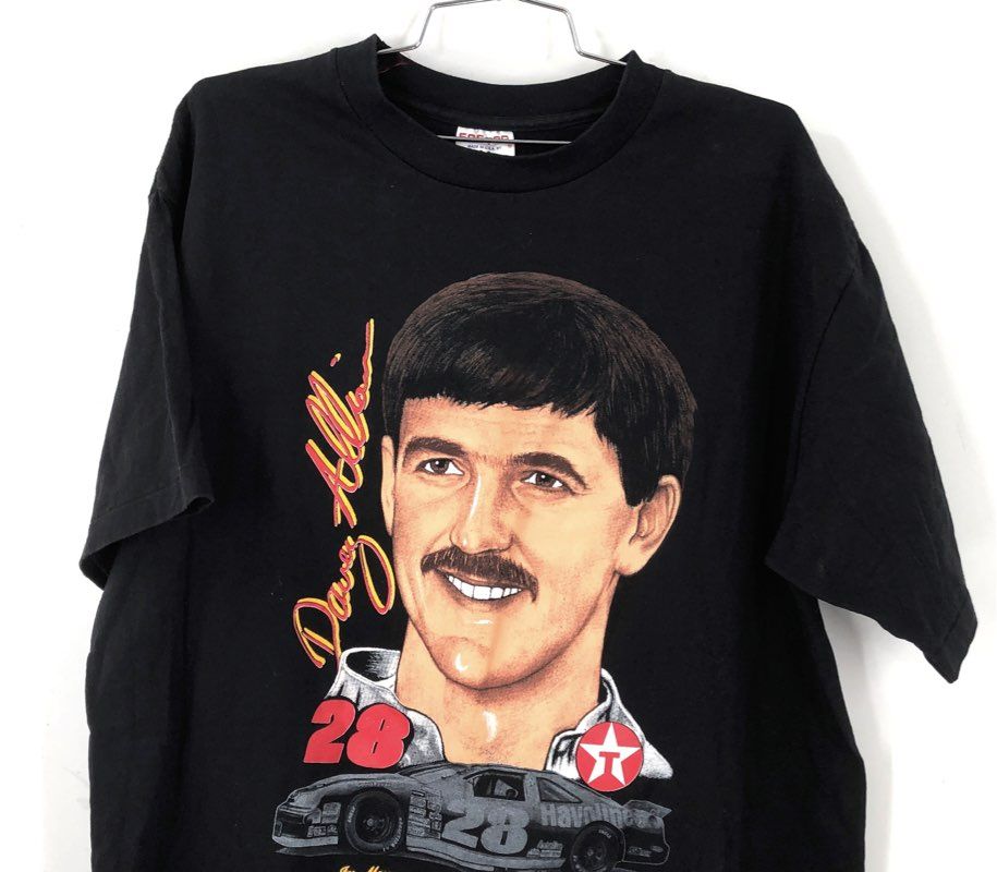 Vintage 1993 Davey Allison NASCAR Memorial T-Shirt Single Stitch USA Made XL