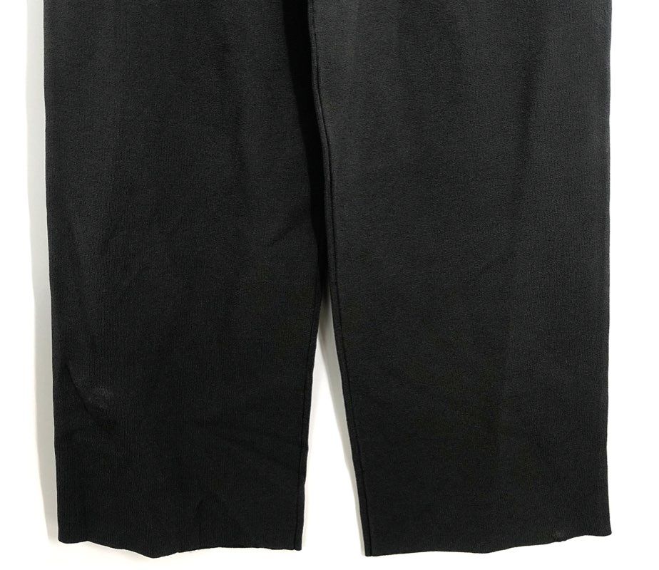 There Was One Women's Black Wide Leg Knit Viscose Blend Trousers Sz XS