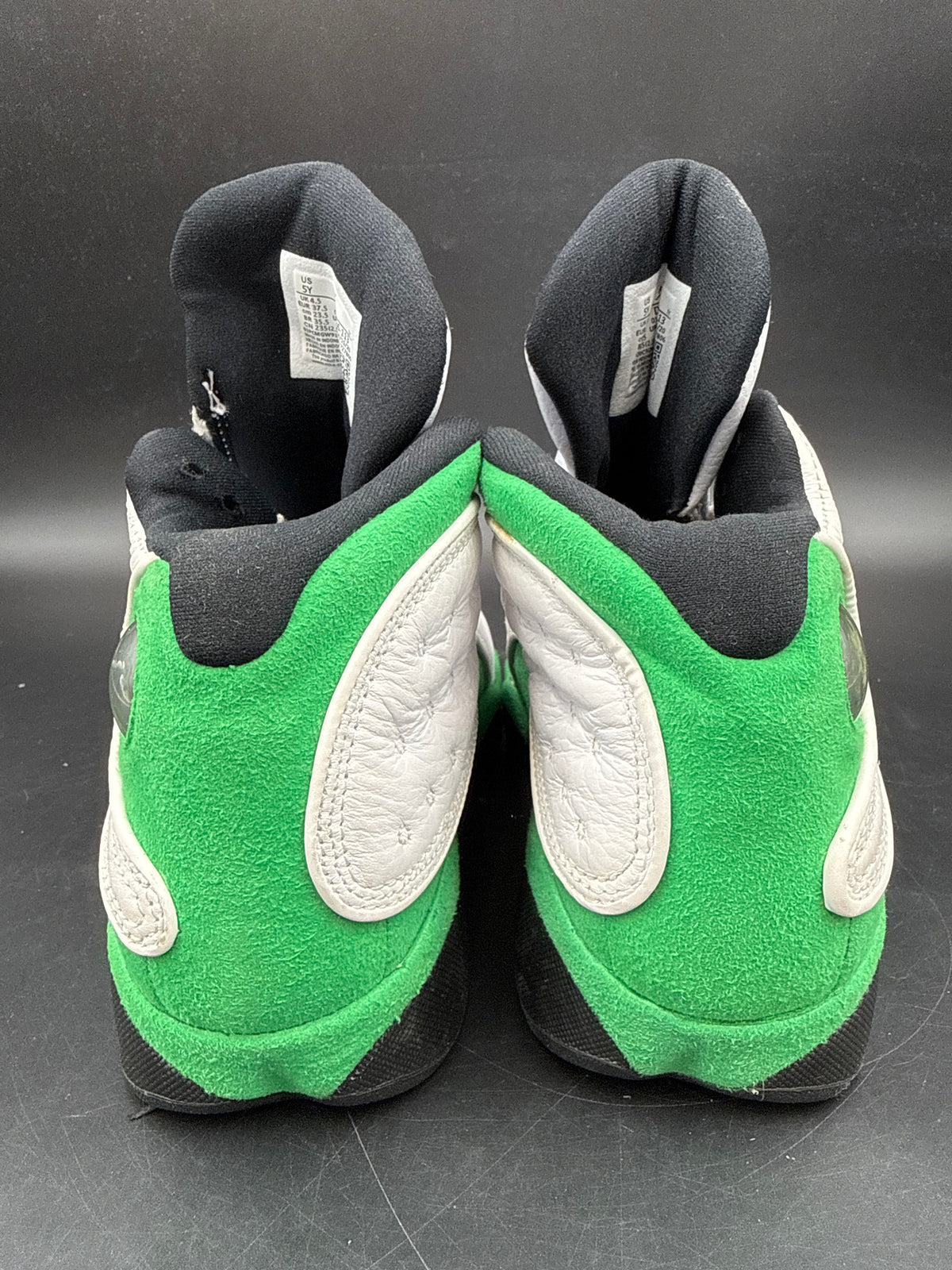 Nike Air Jordan 13 Retro Lucky Green White Black Size 5Y COA