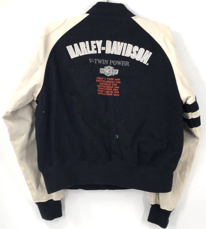Harley-Davidson Women's Black White Jacket - Size L