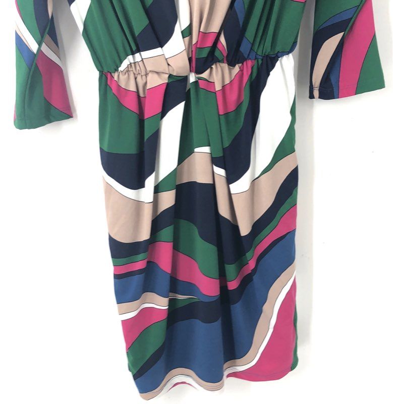 Trina Turk Women's Coralline Dress NWT Multicolor Abstract Dolman Sleeve S