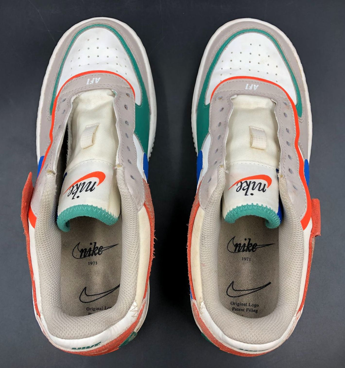 Nike Air Force 1 Shadow Women's Blue/Green/White/Beige Sneakers - Size 8 (+COA)