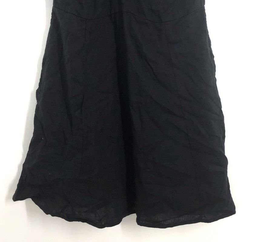 Abercrombie & Fitch Women's Black Linen Blend Knot Front Mini Dress Sz S