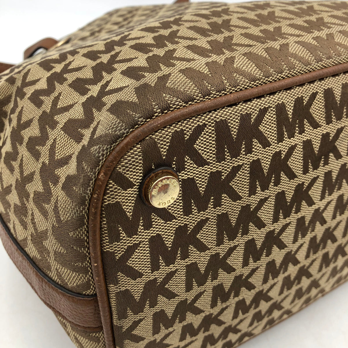 Authentic Michael Kors Tan Brown Signature Luxury Shoulder Bag - COA Included