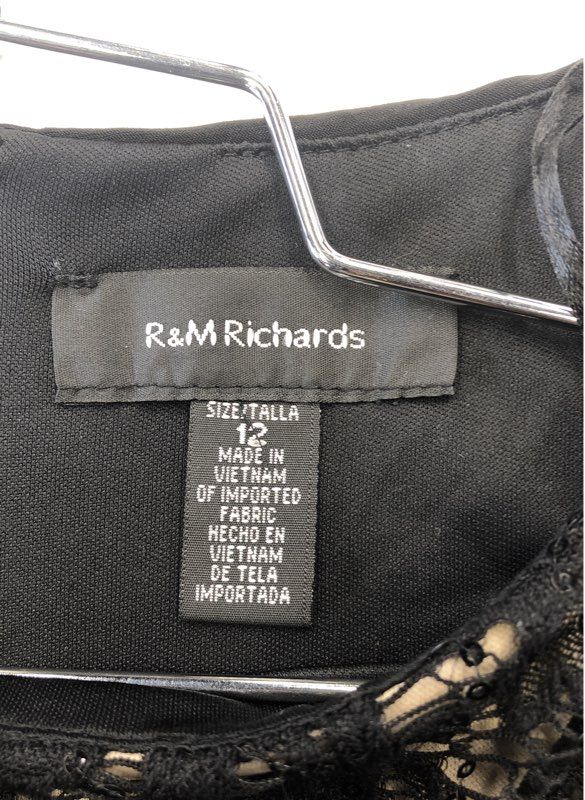 NWT R&M Richards Women's Black Taupe Sheath Dress - Size 12