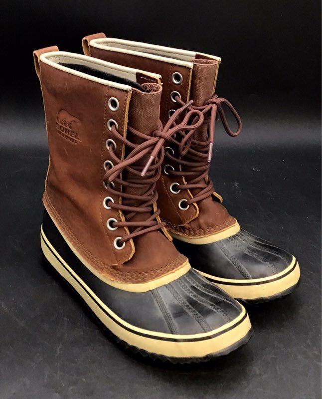 Sorel Women's Brown Black Rain Boots - Size 9