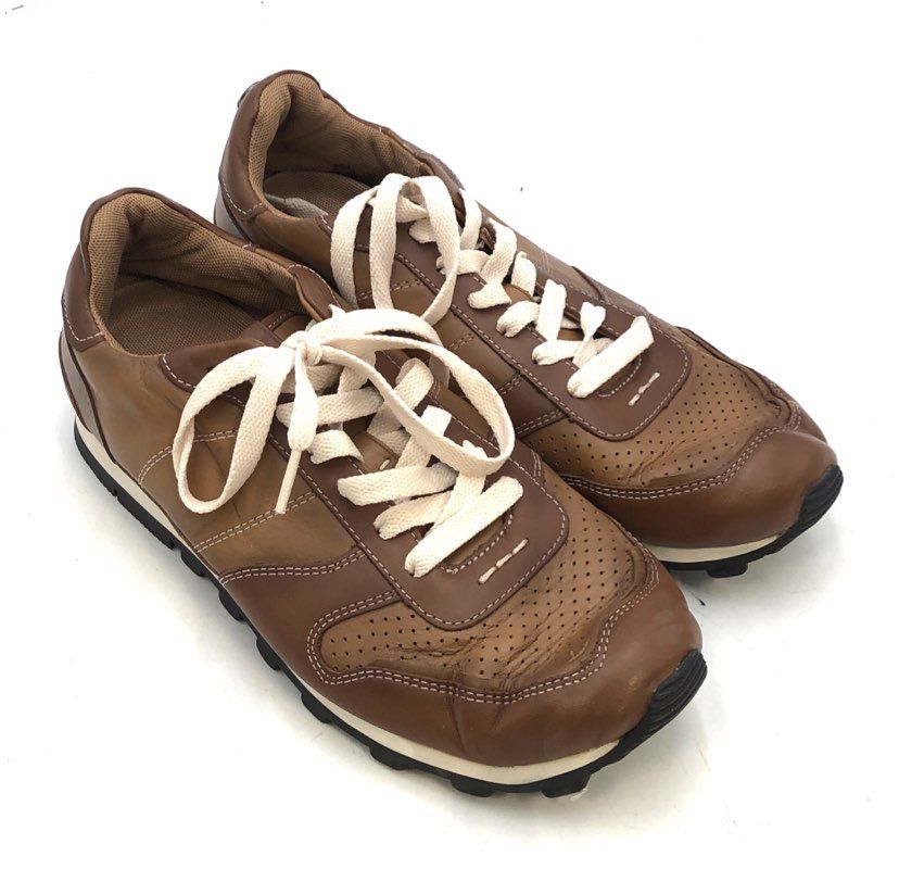 Coach G2375 Brown Leather Low Top Casual Sneakers Men's Size 8.5