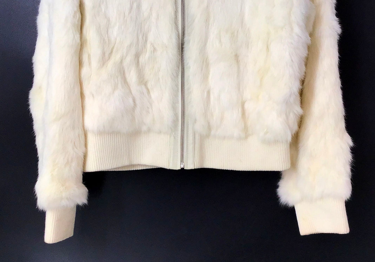 Wilsons Leather Maxima Women's White Fur Jacket - Size XL