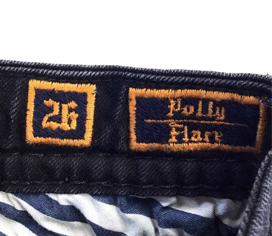 Rock Revival Women's Black Polly Flare Embellished Pocket Low Rise Jeans Size 26