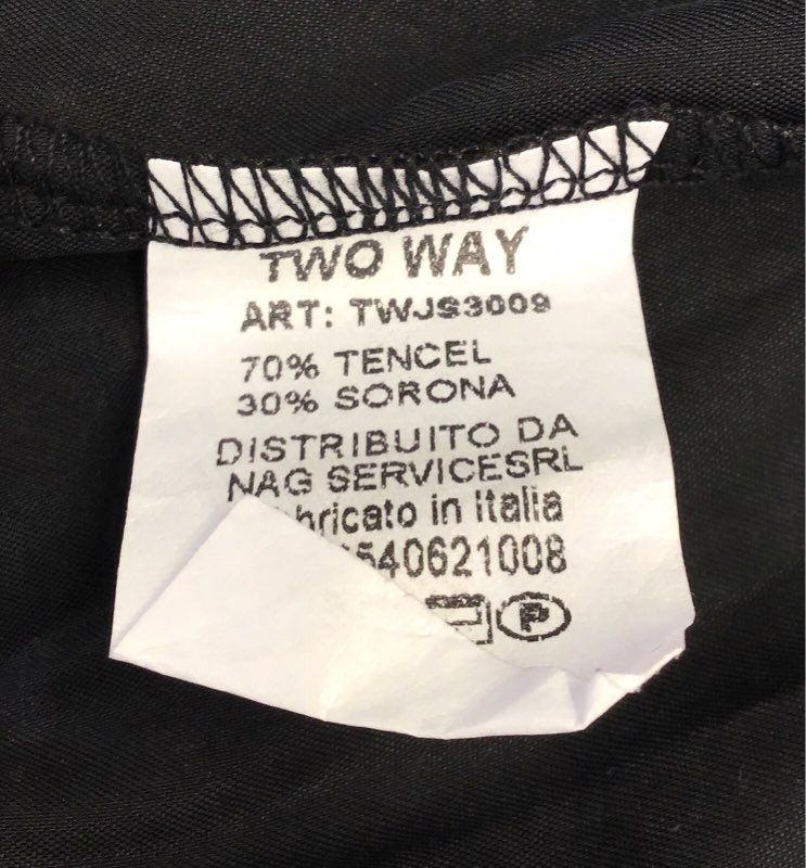 Two Way Women's Black Open Front Blazer Jacket Tencel Sorona Made in Italy