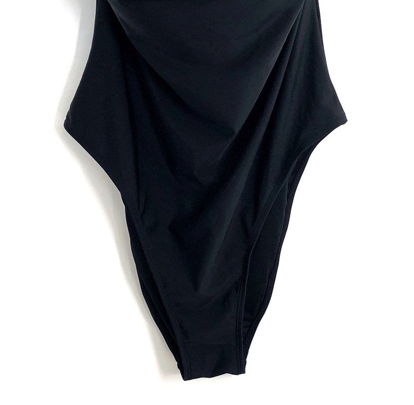 Cupshe Women's Black White Twisted Halter One Piece Swimsuit Sz XL NWT