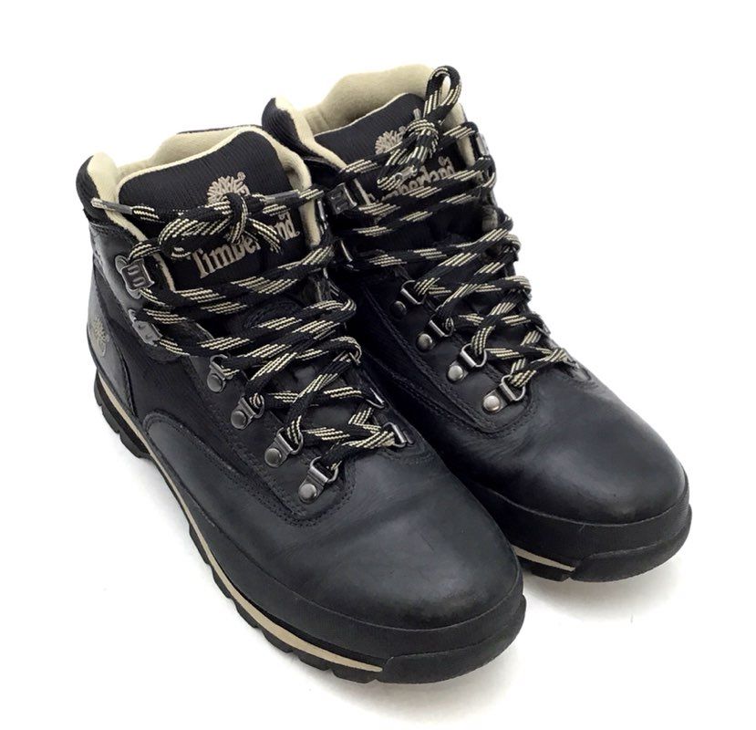 Timberland Euro Hiker Black Leather Hiking Boots Men's Size 11