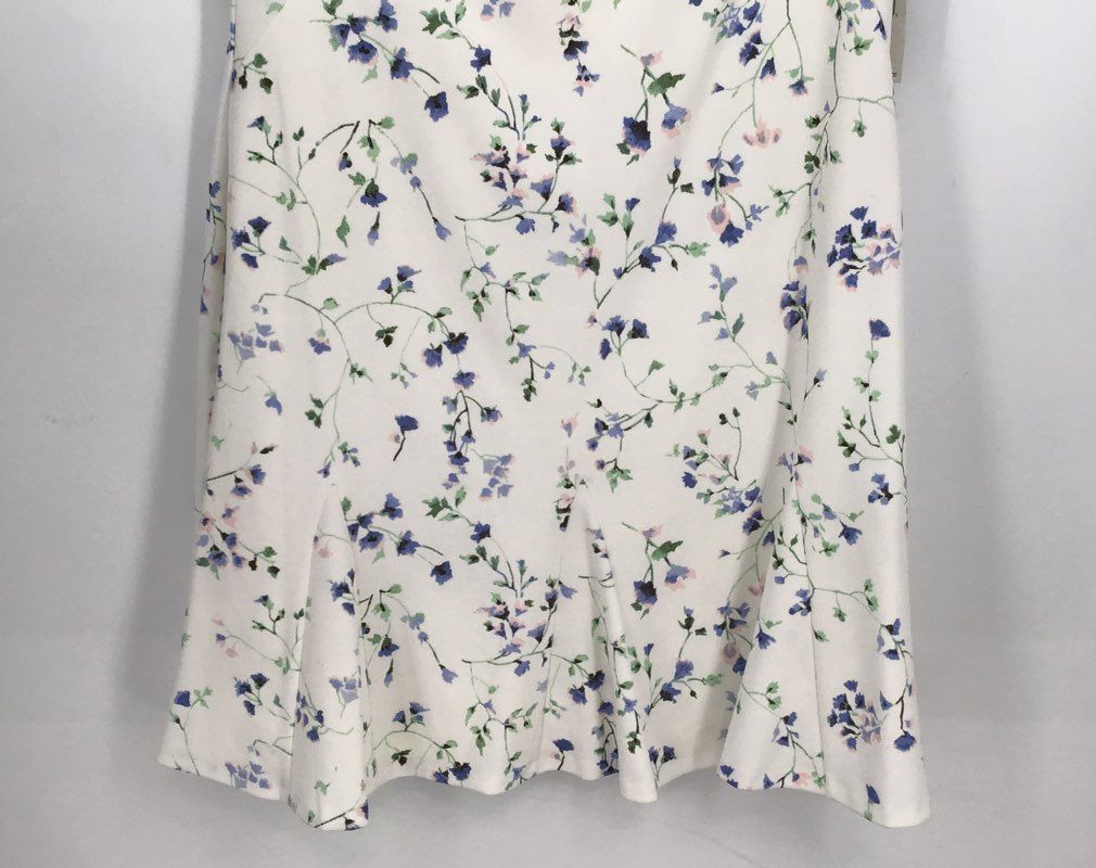 NWT Lauren Ralph Lauren Women&#39;s Cream Blue Floral Mini Dress - Size 16