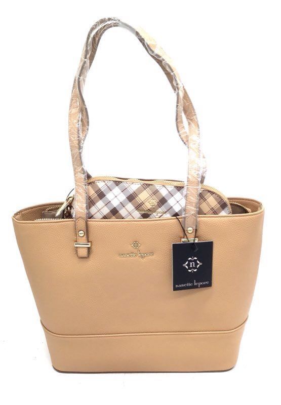 NWT Nanette Lepore Camel Tote Purse With Crossbody Bag