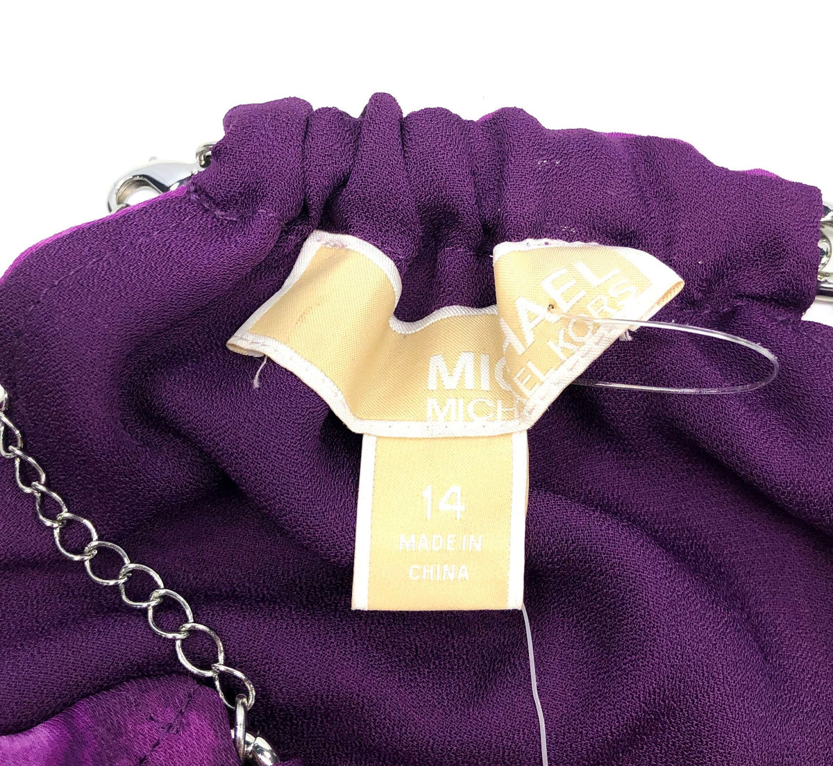Michael Kors Women's English Violet Chain Halter High Low Dress Sz 14 NWT