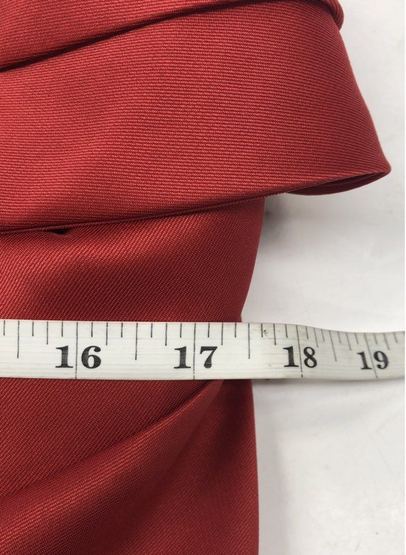 Donna Karan New York Women's Red One Shoulder Ruched High Slit Gown Maxi Sz 14