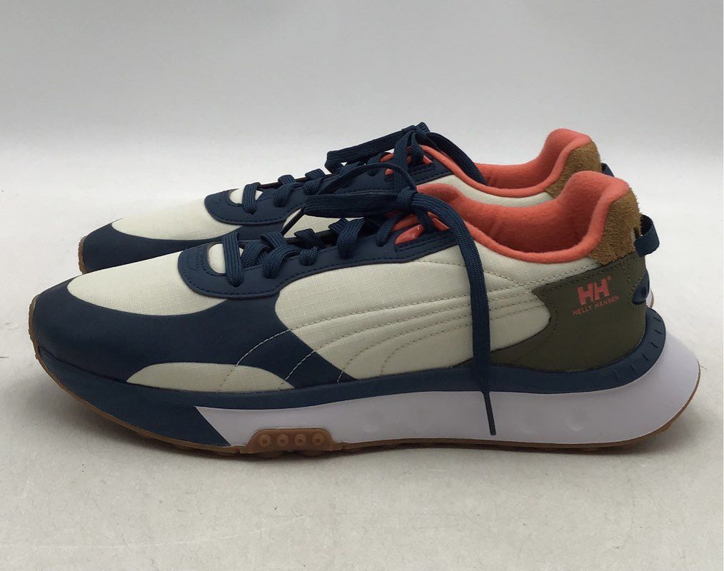 New PUMA Men&#39;s Helly Hansen x Wild Rider Blue White Athletic Shoes - Size 11.5