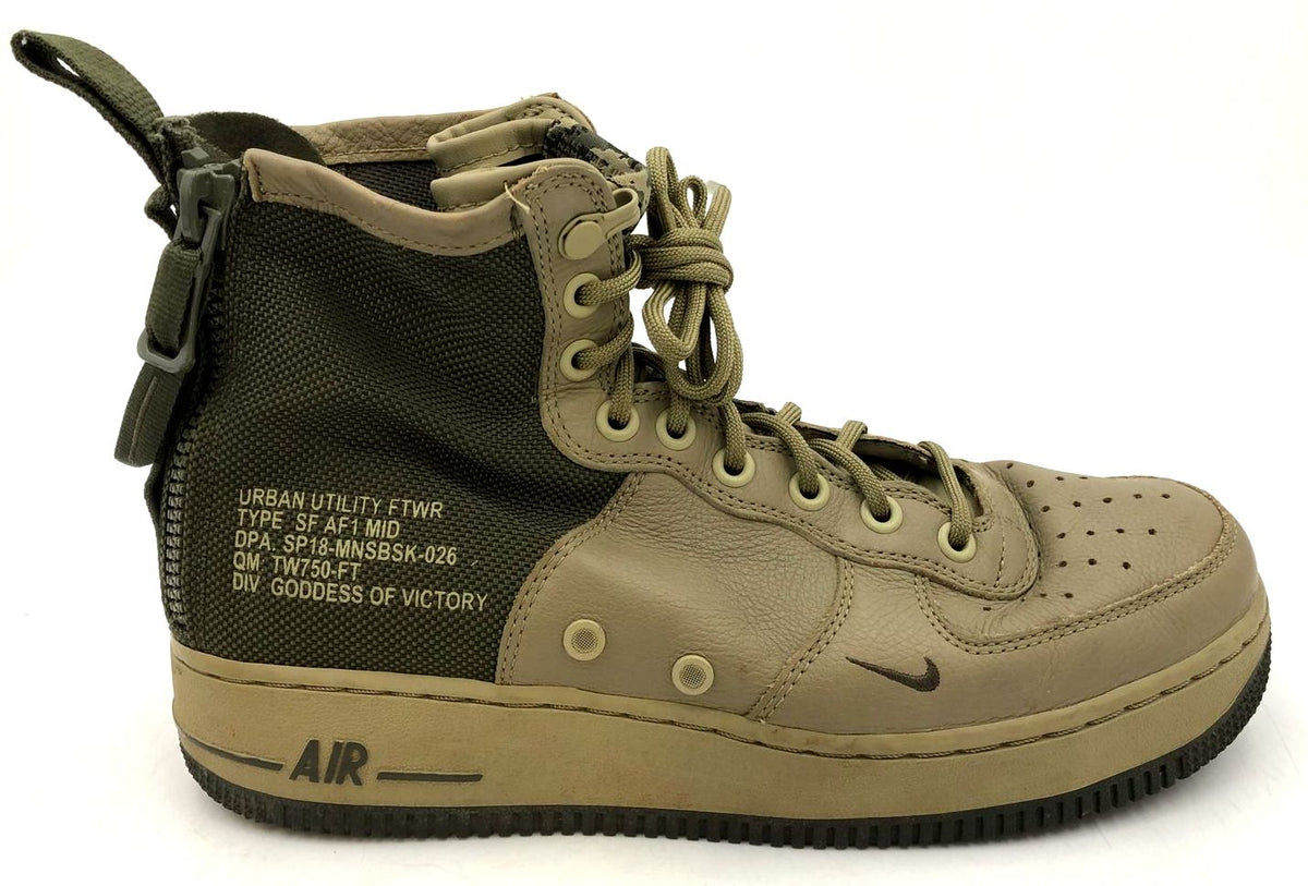 Nike SF Air Force 1 'Mushroom' Men's Olive/Forest Green Sneakers - Sz 7.5 (+COA)