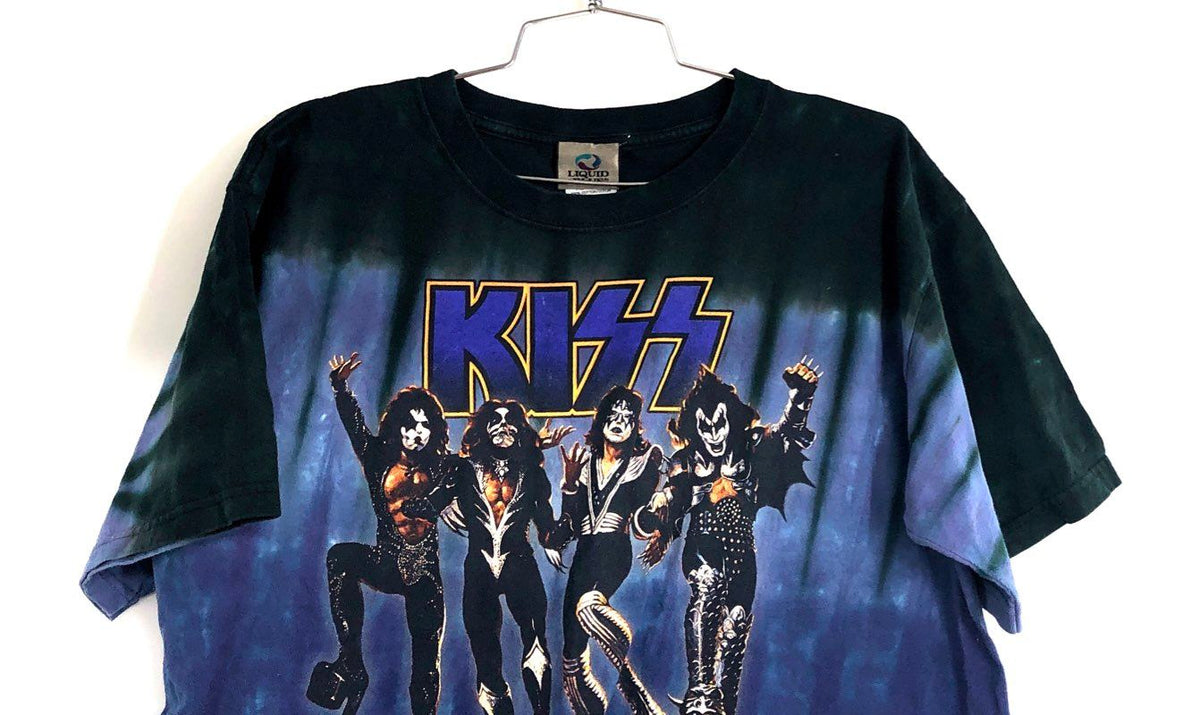 KISS Destroyer Album Tie Dye T-Shirt Reprint Liquid Blue Sz M
