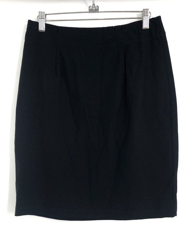 Eileen Fisher Women's Black Viscose Blend Knit Pencil Skirt Elastic Waist Sz S