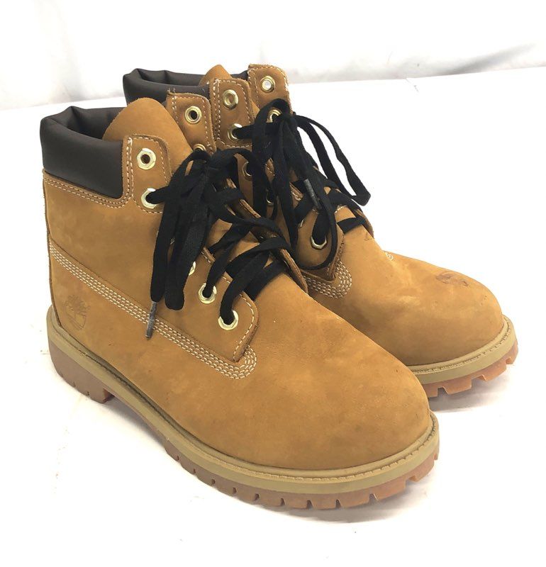 Timberland 6-Inch Premium Waterproof Wheat Nubuck Boots Junior Size 6M