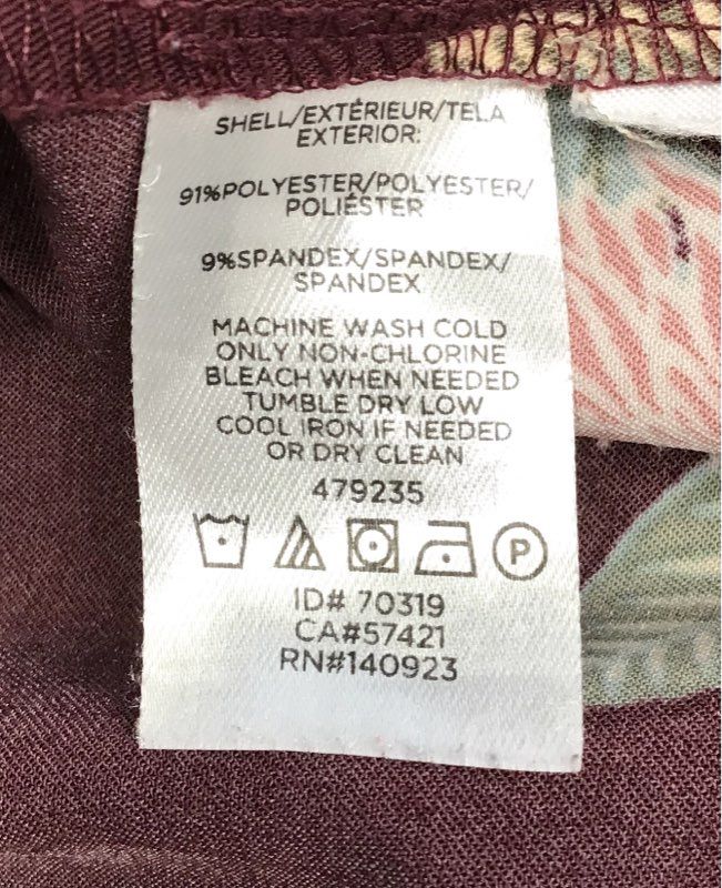 LOFT Women's Burgundy Floral Long Sleeve Shift Dress Round Neck Sz 6T