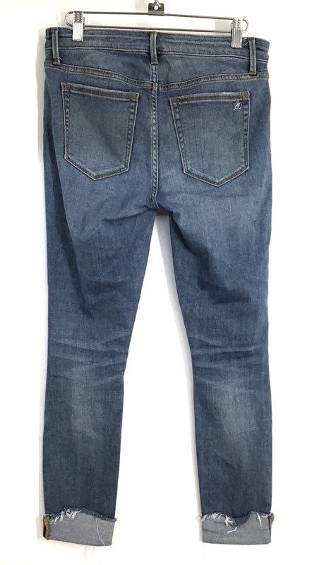 Sam Edelman Women's The Kitten Mid Rise Skinny Ankle Blue Distressed Jeans Sz 27