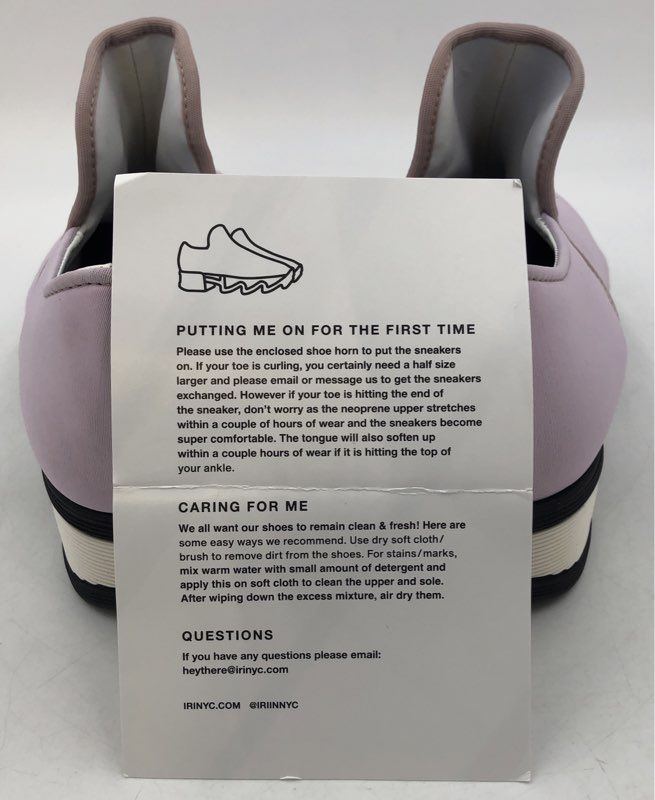 iRi NYC WES 1 Lavender Neoprene Chunky Sole Sneaker Bootie Women's Size 39