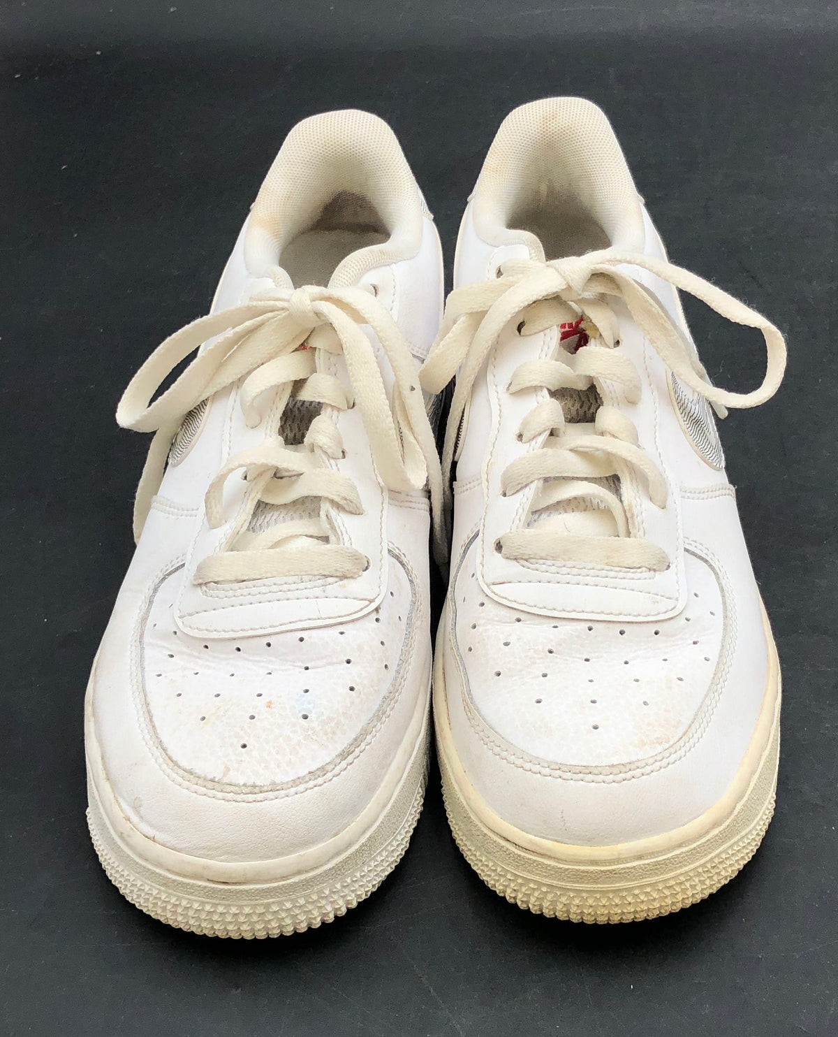 Nike Air Force 1 '07 Low White Bright Crimson Striped Swoosh Women's Size 8.5