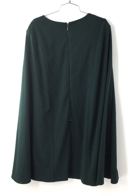 Calvin Klein Women's Dark Green Cape Sleeve Shift Mini Dress NWT Sz 12