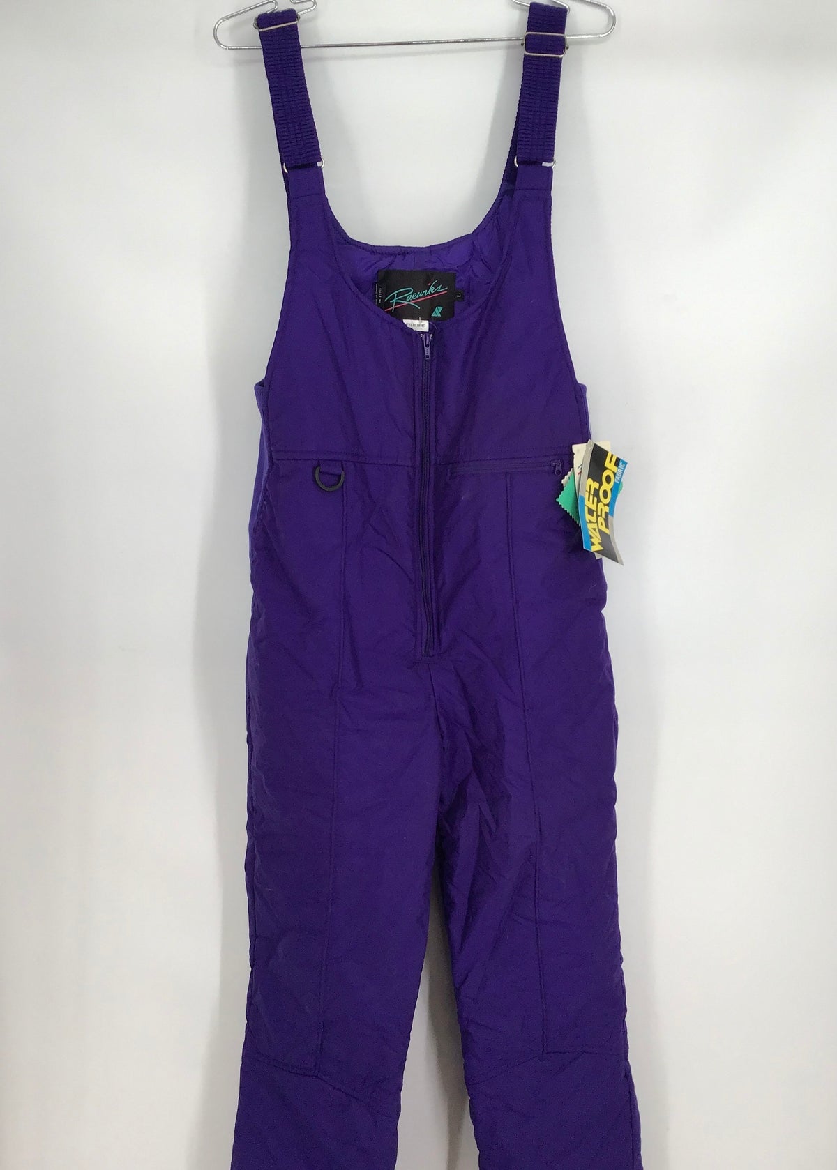 NWT Raewiks Women&#39;s Purple Waterproof Taslan Snow Bib Pants - Size L