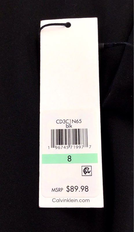 NWT Calvin Klein Women's Black Sheath Dress - Size 8