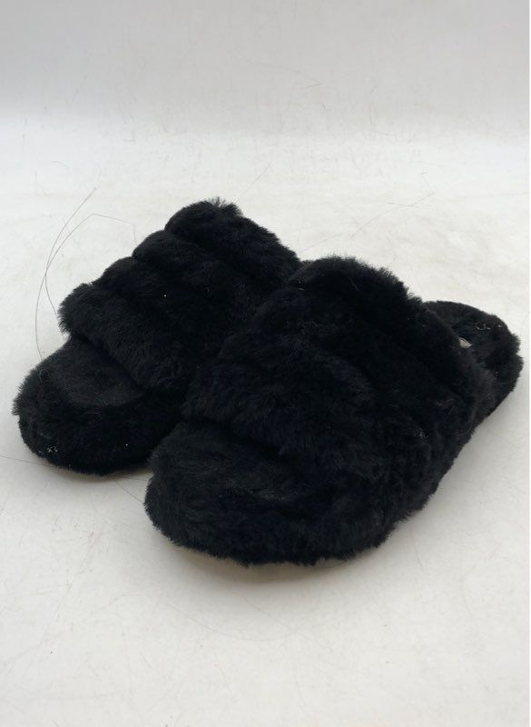 Ugg Women&#39;s Fluff Yeah Black Slide Slipper - Size 4