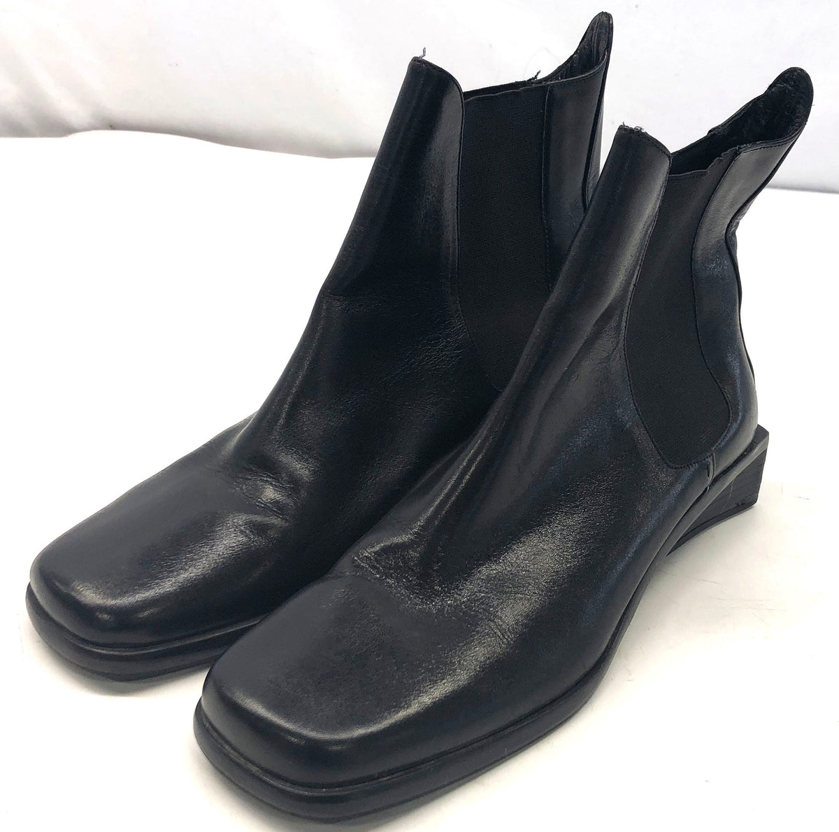 Cole Haan Black Leather Square Toe Chelsea Ankle Boots Women's Size 7.5 B
