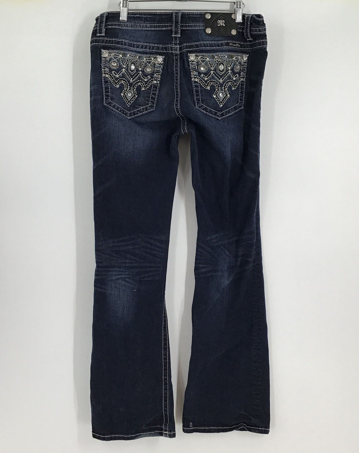 Miss Me Women&#39;s Blue Dark Wash Mid-Rise Denim Bootcut Jeans - Size 32