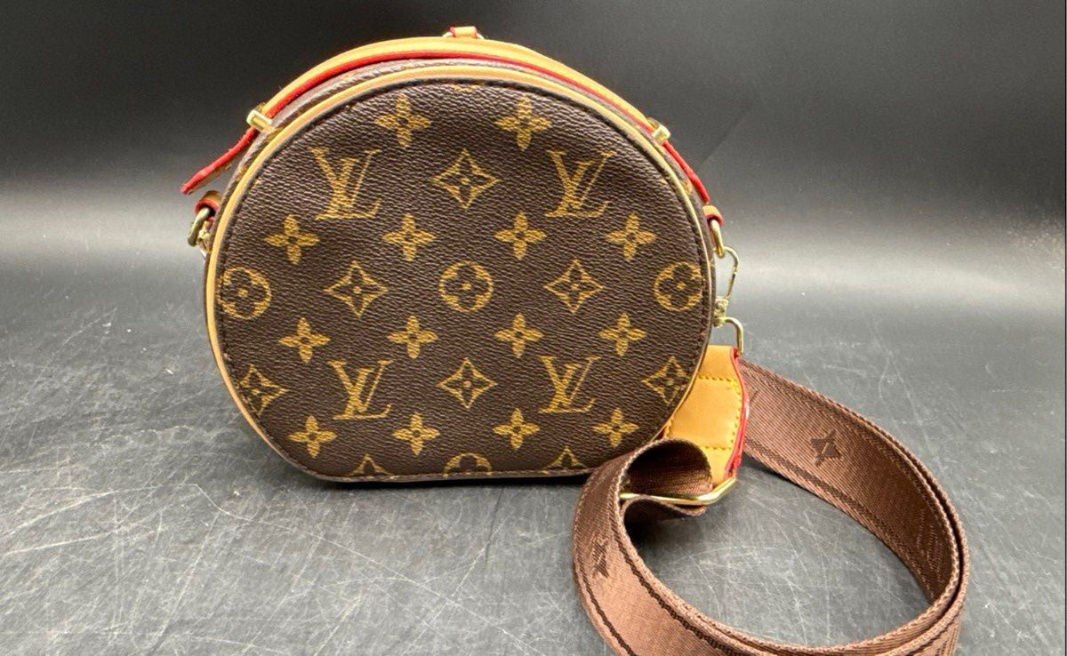 LV Inspired Monogram Print Round Circle Crossbody Bag Purse Not Authentic