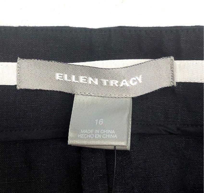 Ellen Tracy Women's Black Tapered Leg Dress Trousers Pants Sz 16 NWT