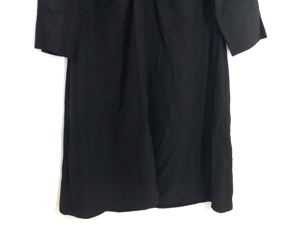 Banana Republic Women's Black Ruched V-Neck Long Sleeve Midi Dress Sz 4 NWT