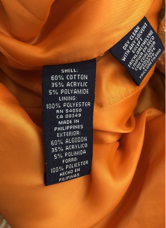 NWT Jones New York Women's Tang Orange Plaid Blazer - Size 12