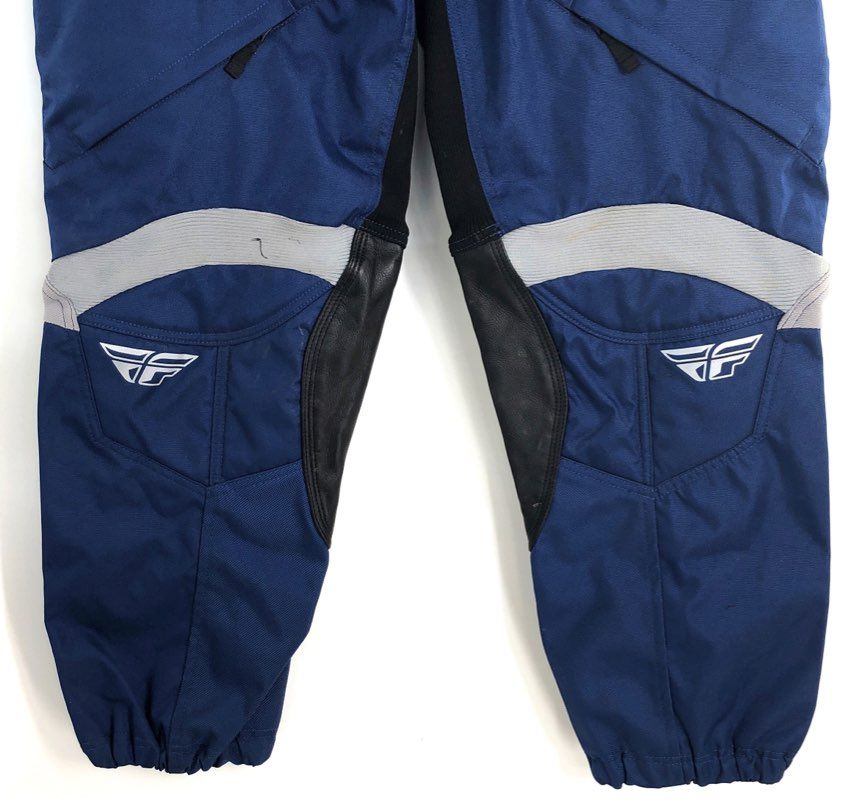 Fly Racing Men's Blue Patrol Motocross Off-road Pants Leather Trim Size 36