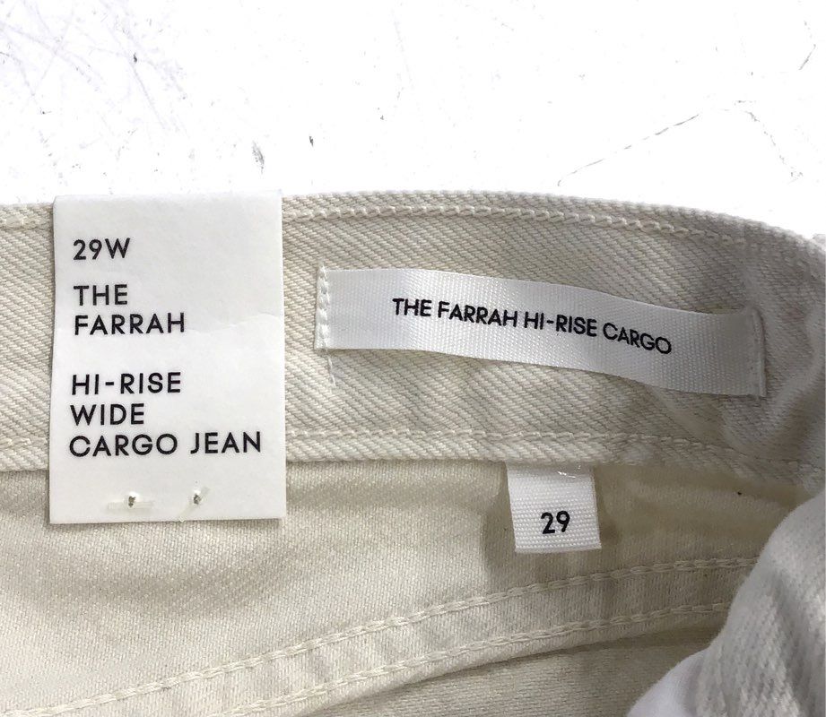 NWT Denim Forum Women's White Cotton Cargo Jeans - Size 29