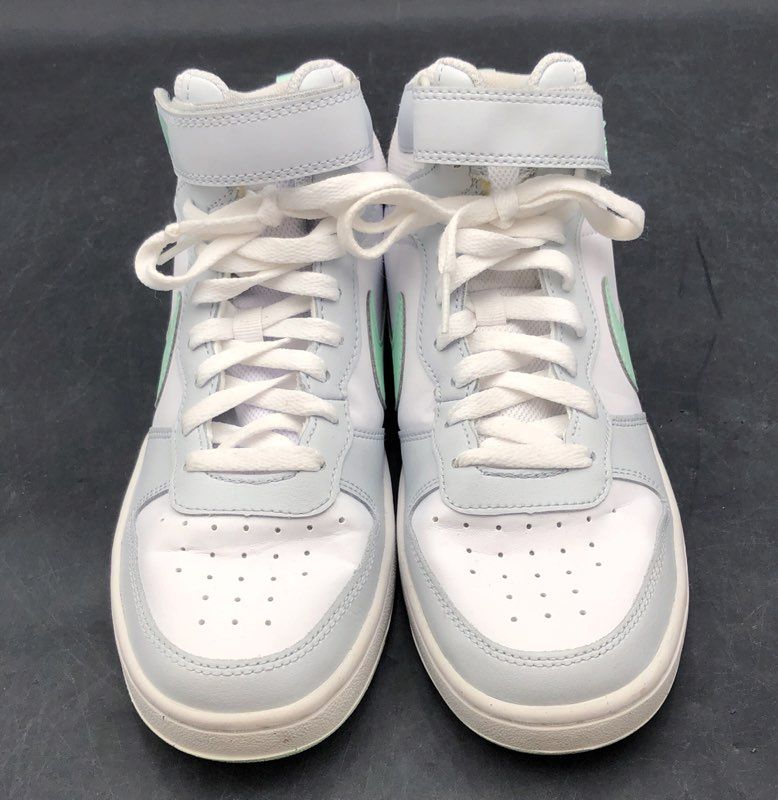 Nike Court Borough Mid 2 White Light Grey Mint Green Sneakers Size 7Y