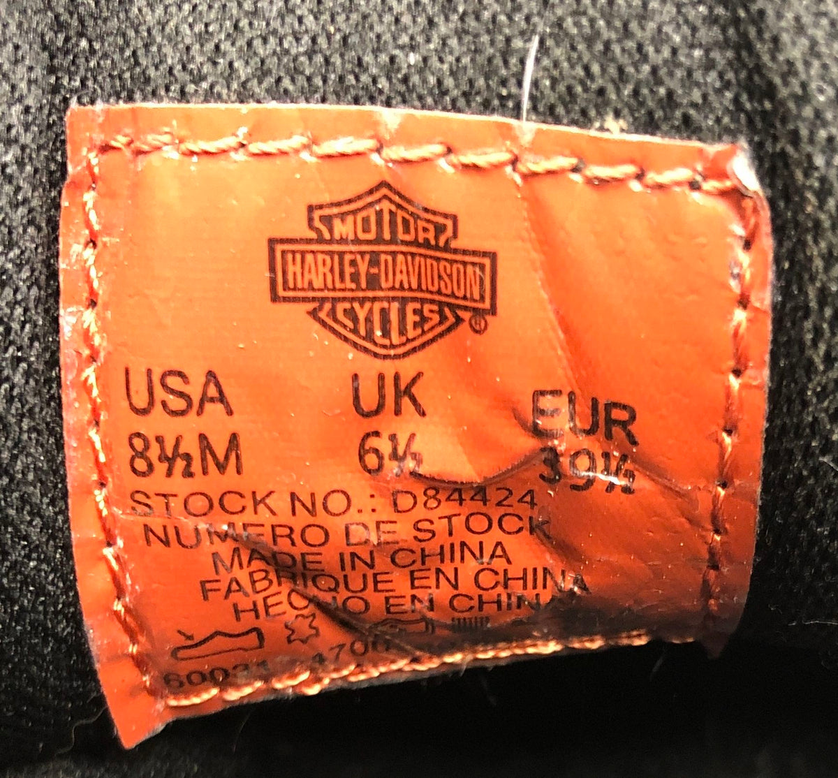 Harley-Davidson Black Leather Lace Up Side Zip Harness Motorcycle Boots Size 8.5