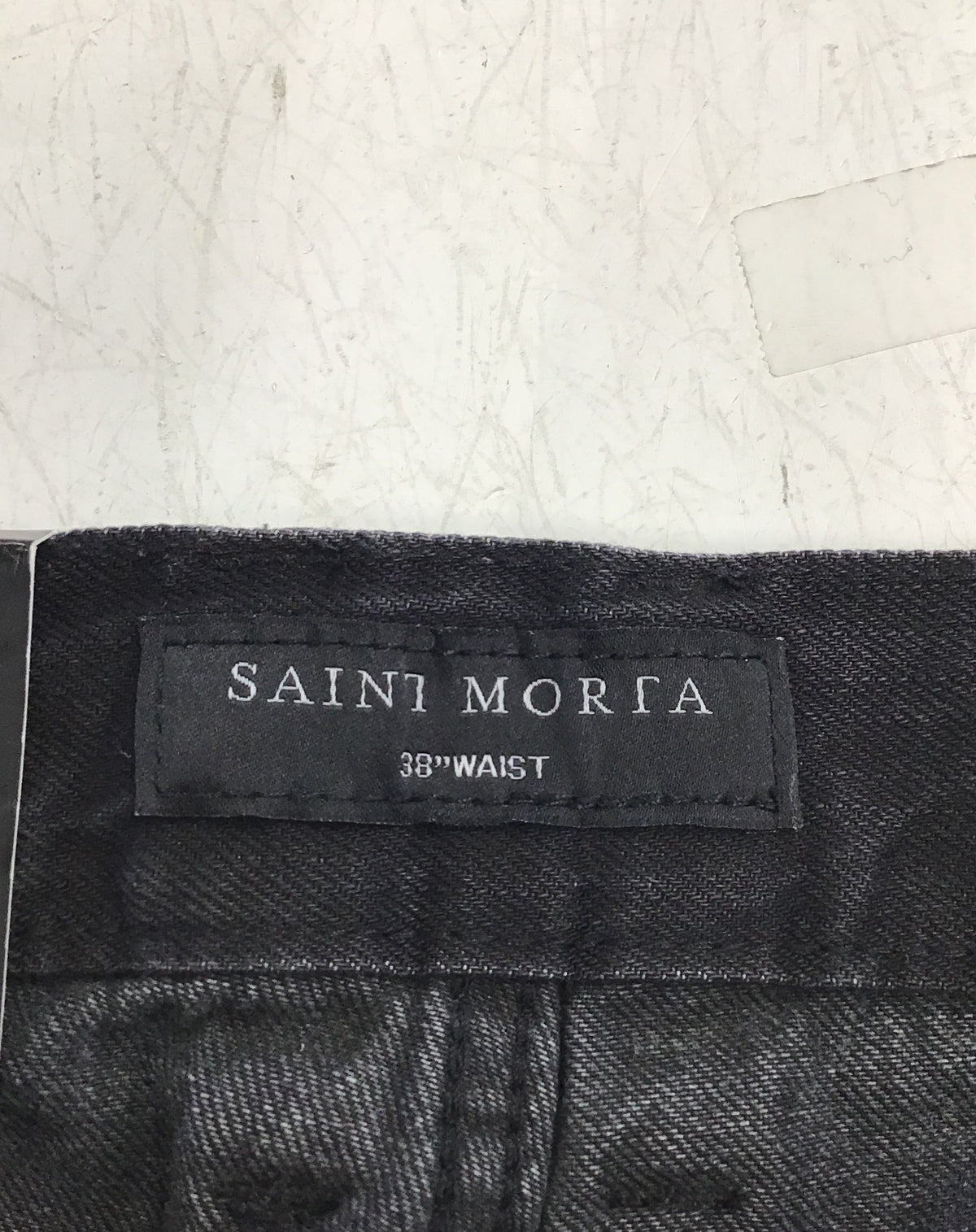 NWT Saint Morta Men's Black Cotton Baggy Straight Jeans - Size 38