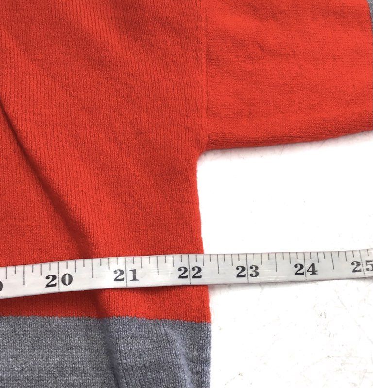 NWT French Connection Red Gray Colorblock Babysoft Stripe Sweater Men's L